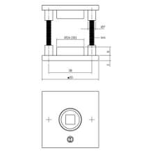 Afbeeldingen van INTERSTEEL Rozet vierkant plat verdekt 50x5mm met veerconstructie RVS - mat zwart 3437