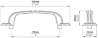 Afbeeldingen van Siro Meubelgreep metaal - boorafstand 76mm/L 109mm/H 23mm/B 22mm messing glanzend 