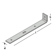 Afbeeldingen van GB muurplaathoek - 80x520mm 60x8mm - elektrolitisch verzinkt