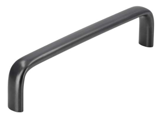Afbeeldingen van Siro Meubelgreep metaal - boorafstand 128mm/L 134mm/H 30mm/B 12mm - grafiet zwart donker 