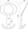 Afbeeldingen van Siro Kapstokhaak metaal - boorafstand 32mm/L 147mm/H 43mm/B 94mm - nikkel mat 