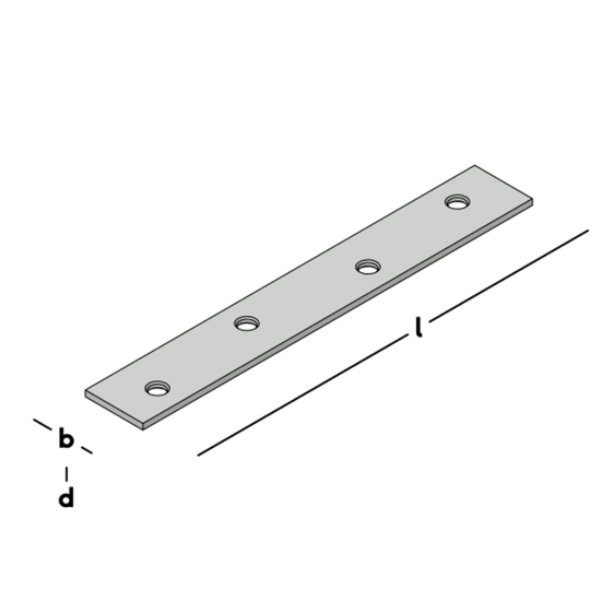 Afbeeldingen van GB Verbindingsplaat 135x20x2 Zink-Magnesium