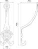 Afbeeldingen van Siro Kapstokhaak metaal - boorafstand 27mm/L 151mm/H 67mm/B 52mm antiek messing 
