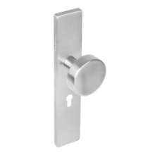 Afbeeldingen van INTERSTEEL Knop op rechthoekig schild profielcilindergat 55 mm rvs geborsteld 2754