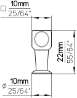 Afbeeldingen van Siro Meubelknop metaal - L 10mm/H 22mm/B 10mm chroom glanzend 