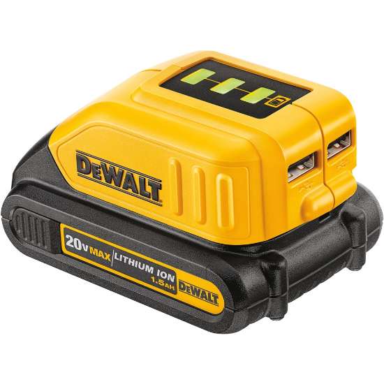 Afbeeldingen van DeWalt laadadapter DCB090-XJ - USB - voor alle XR accu's geleverd zonder accu