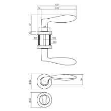 Afbeeldingen van INTERSTEEL Deurkruk George op rozet ø52x10mm + nokken met profielcilindergat plaatjes messingkleur PVD 1695