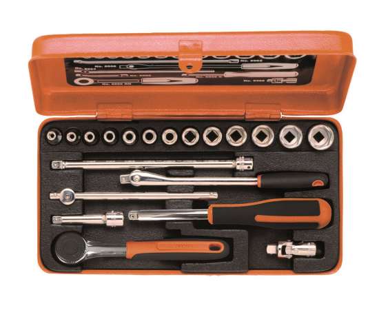 Afbeeldingen van Bahco dopsleutelset 20 delig 1/4'' met metalen doos