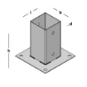 Afbeeldingen van GB paalhouder met plaat - 71x71x150x2mm - thermisch verzinkt