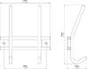 Afbeeldingen van Siro Haaklijst metaal - boorafstand 118mm/L 140mm/H 50mm/B 162mm RVS 