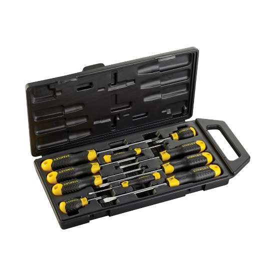 Afbeeldingen van Stanley schroevendraaierset Cushiongrip - zaagnsede en phillips - 10 delig 