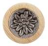 Afbeeldingen van Siro Meubelknop hout - L 35mm/H 27mm/B 35mm grenen/antiek zilver 