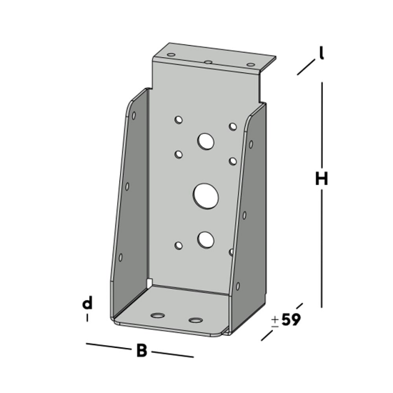 Afbeeldingen van GB Balkdrager GBS-KL 63x125 1,5 Sendzimir Verzinkt