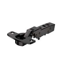 Afbeeldingen van Hettich Sensys scharnier voor dikke deuren, deurdikte tot 32 mm, met geïntegreerde demping (Sensys 8631i), in obsidiaanzwart, half opliggend, Openingshoek  95°, voor schroefbevestiging (-)