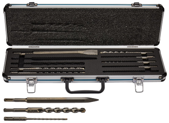 Afbeeldingen van Makita Boor-/beitelset - 10 delig SDS+ - in aluminium koffer