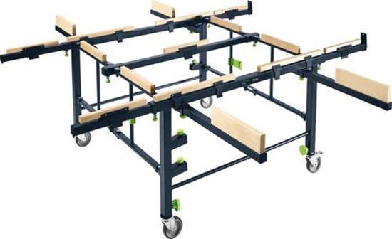 Afbeeldingen van Festool mobiele zaag/werktafel STM 1800 - inclusief 4 verlengbuizen met houten steunen