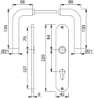 Afbeeldingen van Hoppe Binnendeurgarnituur op schild Bonn E150Z/302 - PC 55 - RVS