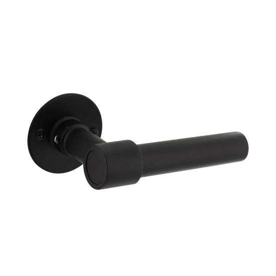 Afbeeldingen van INTERSTEEL Deurkruk L/L-model met rozet 2 mm rvs/zwart 1670