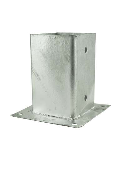 Afbeeldingen van GB paalhouder met plaat - 91x91x150x2mm - thermisch verzinkt