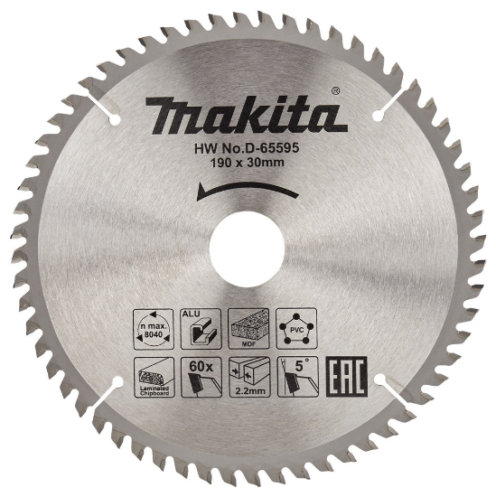 Afbeeldingen van Makita Zaagb multi 190x30 60T 5g D-65595