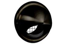 Afbeeldingen van RVS buitenrooster bol model ø125mm zwart