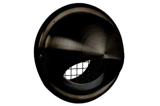 Afbeeldingen van RVS buitenrooster bol model ø125mm zwart