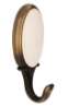 Afbeeldingen van Siro Kapstokhaak metaal - boorafstand 24mm/L 77mm/H 29mm/B 34mm antiek messing/ beige 