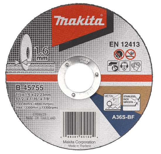 Afbeeldingen van Makita doorslijpschijf - 115x1,6mm - RVS 
