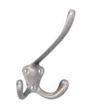 Afbeeldingen van Siro Kapstokhaak metaal - boorafstand 20x22x22mm/L 108mm/H 88mm/B 76mm - gepolijst aluminium 