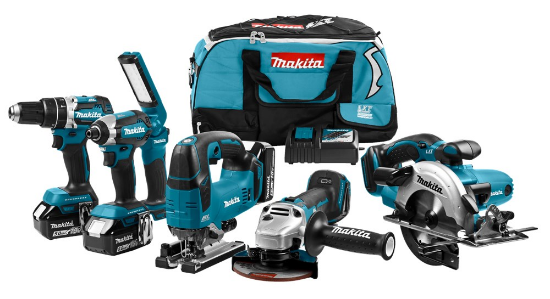 Afbeeldingen van Makita combiset DLX6082T - 18v - bestaande uit 5 machines 