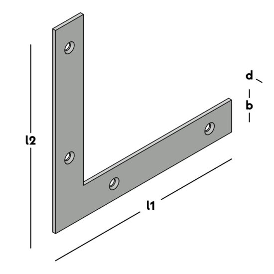 Afbeeldingen van GB Raamhoek recht 120x19x1,5mm verzinkt