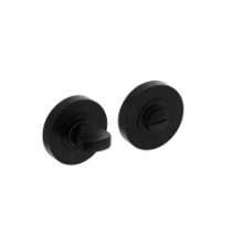 Afbeeldingen van INTERSTEEL Rozet met toilet-/badkamersluiting 52x10mm zwart 3476