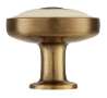 Afbeeldingen van Siro Meubelknop metaal - L 30mm/H 27mm/B 30mm antiek messing/beige 