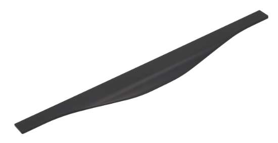 Afbeeldingen van Siro Handgreep metaal - L 395mm/H 43mm/B 13mm mat zwart 