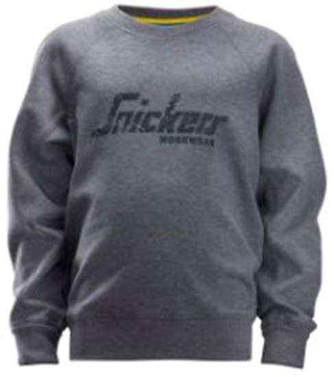 Afbeeldingen van Snickers junior logo sweatshirt 7509-3400, Maat 164, gemeleerd blauwgrijs