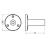 Afbeeldingen van Hermeta Rozet M.Zuil Opschr.71 mm 3516-01E F1