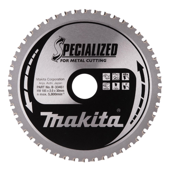 Afbeeldingen van Makita zaagblad B-33451 - Ø185x30x2.0mm 48 tands - geschikt voor staal