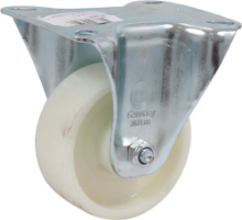 Afbeeldingen van Kelfort bokwiel - Ø80mm (125kg) - gegalvaniseerd met plaat en rollager wit polyamide loopvlak 