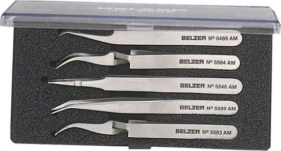 Afbeeldingen van Bahco anti magnetische pincettenset 5 delig