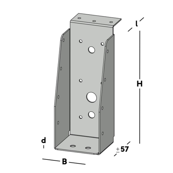 Afbeeldingen van GB Balkdrager GBS-KL 59x156 1,5 Sendzimir Verzinkt
