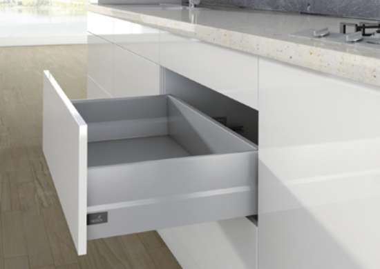 Afbeeldingen van Frontlade Set met TopSide H186/94 L400 Zilver