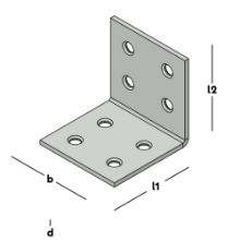 Afbeeldingen van GB Versterkingshoek 40x40mm 40x2mm Elektrolytisch Verzinkt 