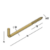 Afbeeldingen van GB schroefduim houtdraad - HT4mm Ø3,2x40x16mm - messing