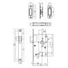 Afbeeldingen van INTERSTEEL Woningbouw magneet klavier dag- en nachtslot 55mm, voorplaat afgerond zwart, 20x175, doorn 50mm incl 9572