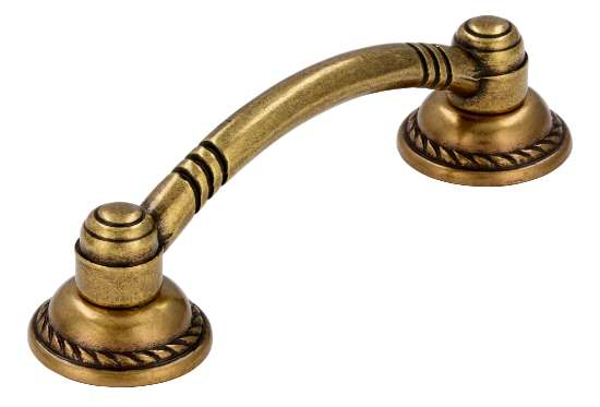 Afbeeldingen van Siro Meubelgreep metaal - boorafstand 64mm/L 86mm/H 24mm/B 22mm antiek messing 