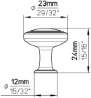 Afbeeldingen van Siro Meubelknop metaal - L 23mm/H 24mm/B 23mm antiek messing/beige 
