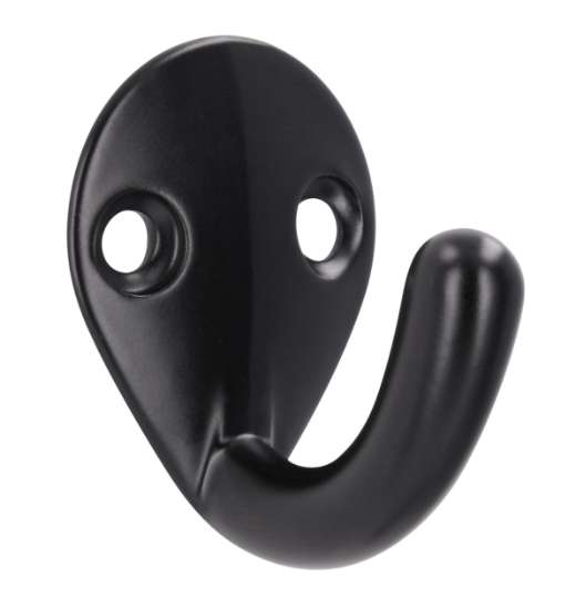 Afbeeldingen van Siro Kapstokhaak metaal - boorafstand 17mm/L 37mm/H 32mm/B 28mm mat zwart 