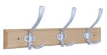 Afbeeldingen van Siro Haaklijst metaal - boorafstand 396mm/L 500mm/H 92mm/B 157mm - beuken/chroom 