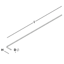 Afbeeldingen van GB L-form spouwanker 275x25 Ø3 316 RVS