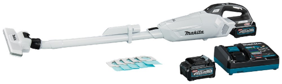Afbeeldingen van Makita Steelsofzuiger - 40V Max 2x2,0Ah accu - Inclusief stofzak en snellader in doos